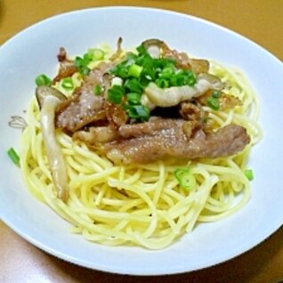 豚肉としめじのスパゲティ